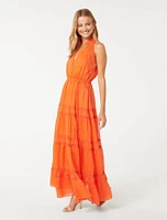 Faye Trim Detail Dress Orange - 0 to 12 Women's Occasion Dresses