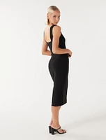 Kerry Bodycon Midi Dress Black - 0 to 12 Women's Dresses