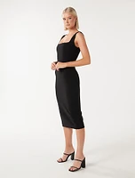 Kerry Bodycon Midi Dress Black - 0 to 12 Women's Dresses