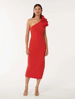 Celeste One Shoulder Ruffle Bodycon