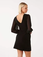 Adaline Rhinestone-Cuff Mini Dress Black - 0 to 12 Women's Evening Dresses