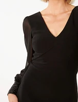Adaline Rhinestone-Cuff Mini Dress Black - 0 to 12 Women's Evening Dresses