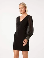 Adaline Rhinestone-Cuff Mini Dress Black - 0 to 12 Women's Evening Dresses