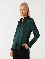 Thea Neck-Tie Satin Shirt