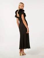 Rylie Ruffle-Sleeve Dress Black - 0 to 12 Women's Event Dresses