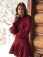 Iris Lace Mini Dress Red - 0 to 12 Women's Dresses