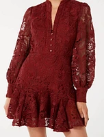 Iris Lace Mini Dress Red - 0 to 12 Women's Dresses