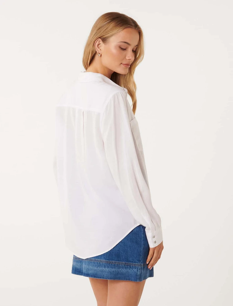 Abigail Long-Sleeve Denim Blouse