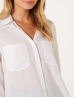 Abigail Long-Sleeve Denim Blouse