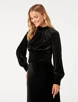 Viola Velvet Keyhole Top