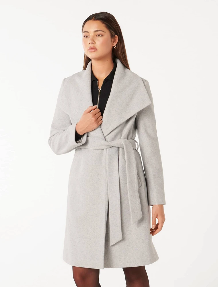 Annika Shawl Collar Wrap Coat