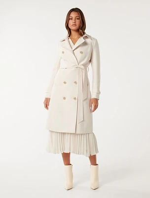 Bianca Mac Trench Coat Cream - 0 to 12 Women's Coats