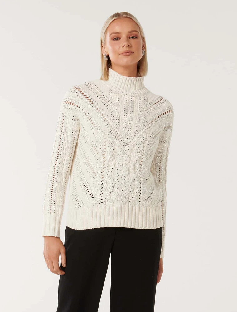 Eliza Embellished Knit Sweater