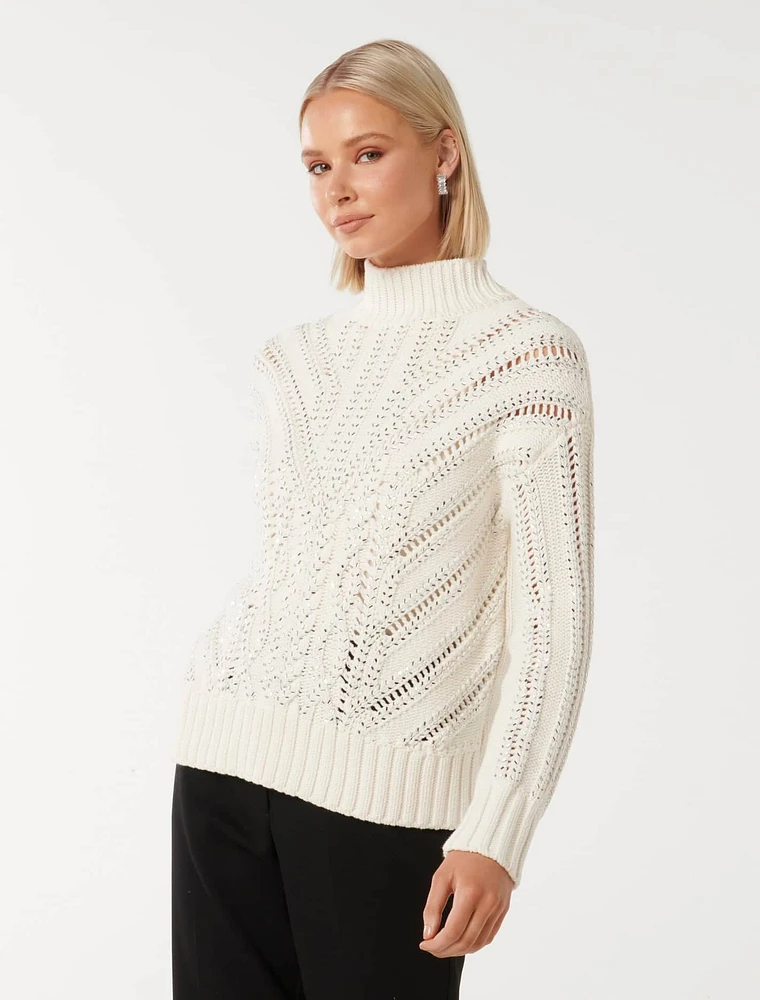 Eliza Embellished Knit Sweater