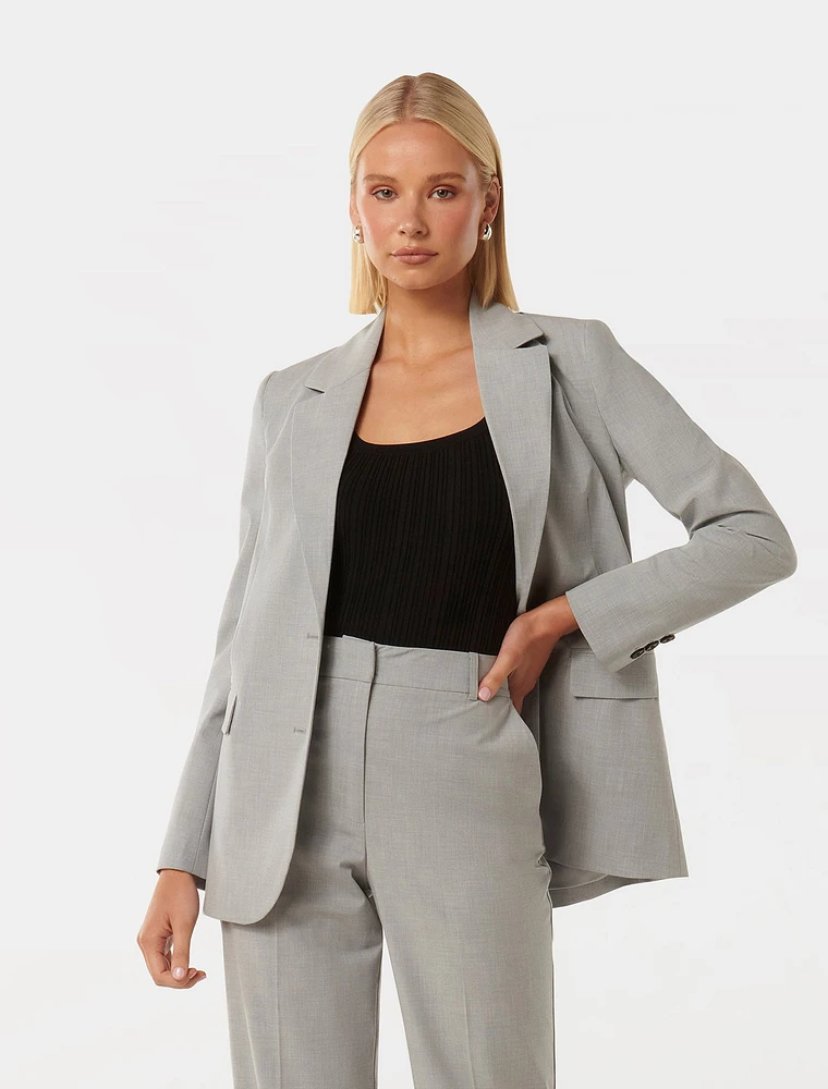 Yasmin Oversized Blazer Grey - 0 to 12 Women's Blazers