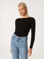 Evie Long-Sleeve Rib Knit Top