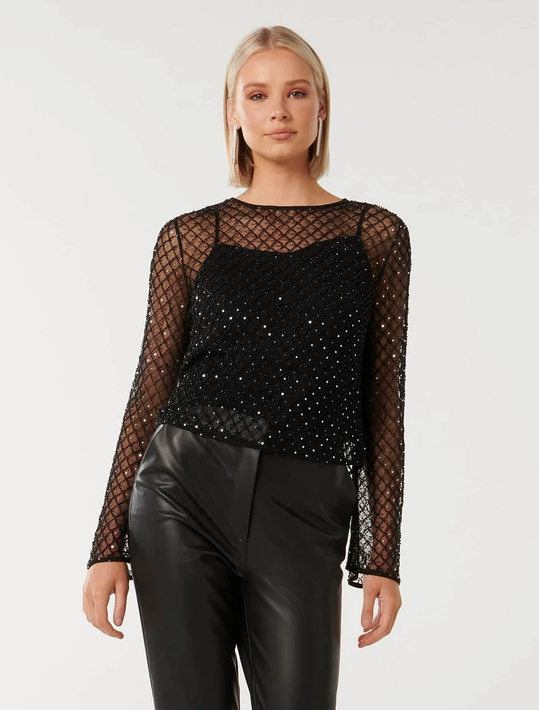 Beatrix Beaded Shell Top