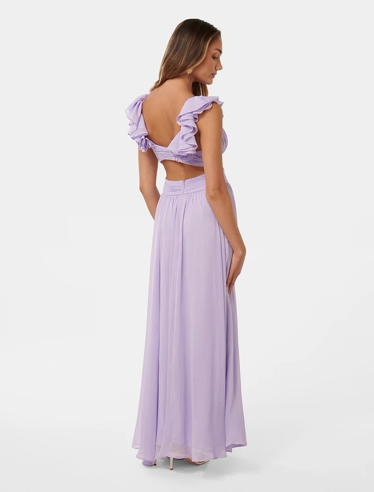 Selena Petite Ruffle Maxi Dress Lilac - 0 to 12 Women's Event Dresses