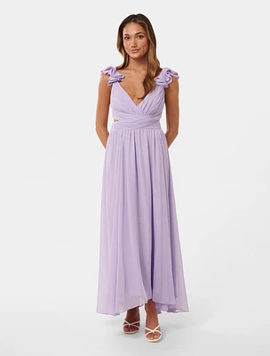 Selena Petite Ruffle Maxi Dress Lilac - 0 to 12 Women's Event Dresses