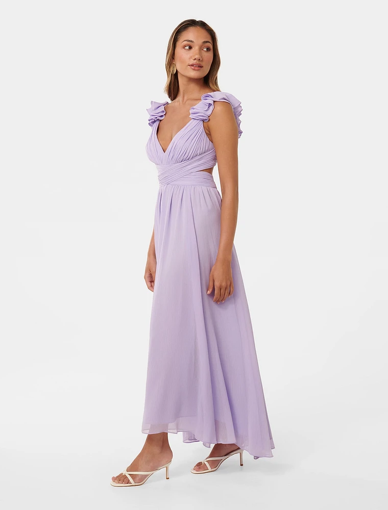 Selena Petite Ruffle Maxi Dress Lilac - 0 to 12 Women's Event Dresses