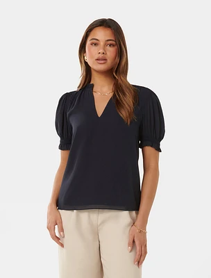 Sabina Smock Blouse Navy Blue - 4 to 16 Women's Blouses