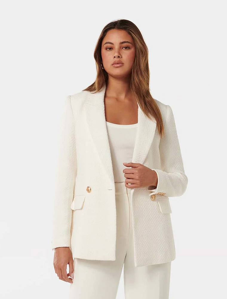 Simonna Bouclé Blazer Cream - 0 to 12 Women's Blazers