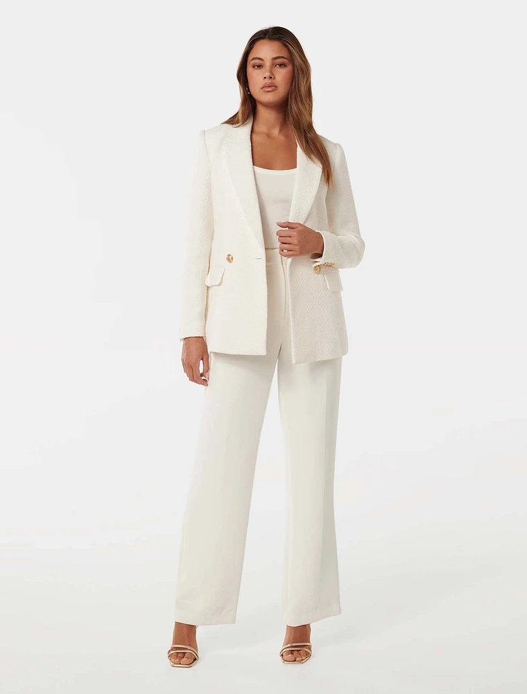 Simonna Bouclé Blazer Cream - 0 to 12 Women's Blazers