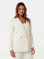 Simonna Bouclé Blazer Cream - 0 to 12 Women's Blazers