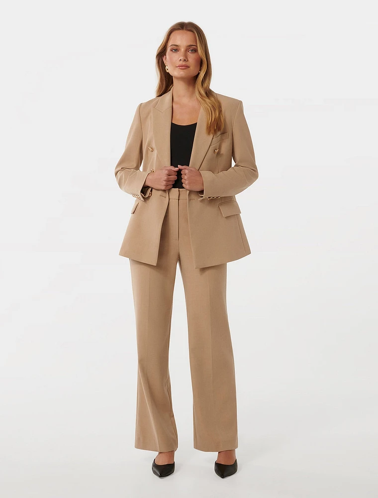 Immie Double-Breasted Blazer Camel - 0 to 12 Women's Blazers