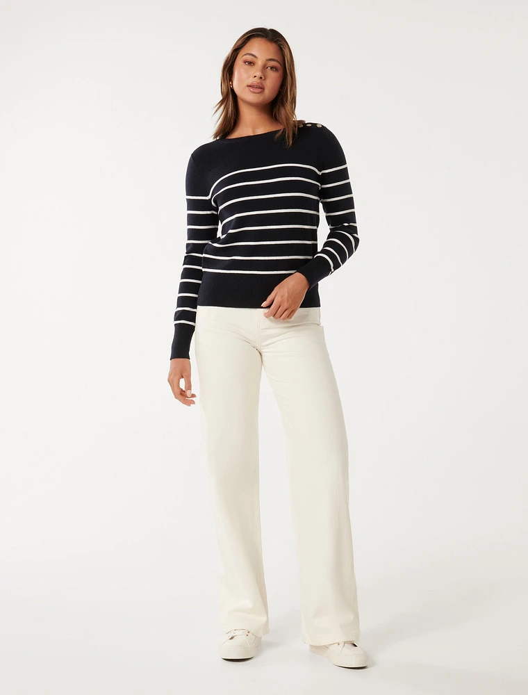 Kim Bretton Striped Knit Jumper