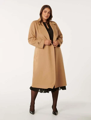 Devon Curve Felled Coat Camel - 12 to 20 Women's Plus Coats