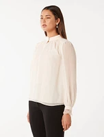 Cassidy Lace-Cuff Blouse