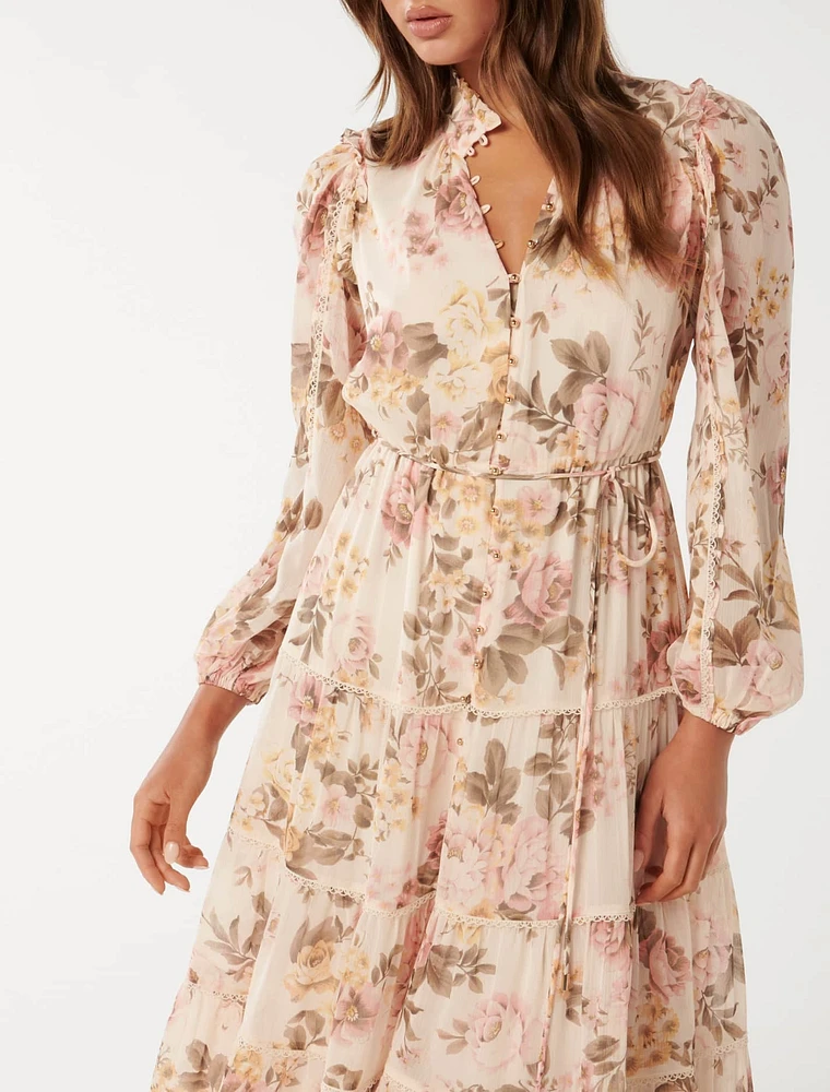 Jessie Button-Down Dress in Floral Print - Size 0 to 12 - Women's Day Dresses