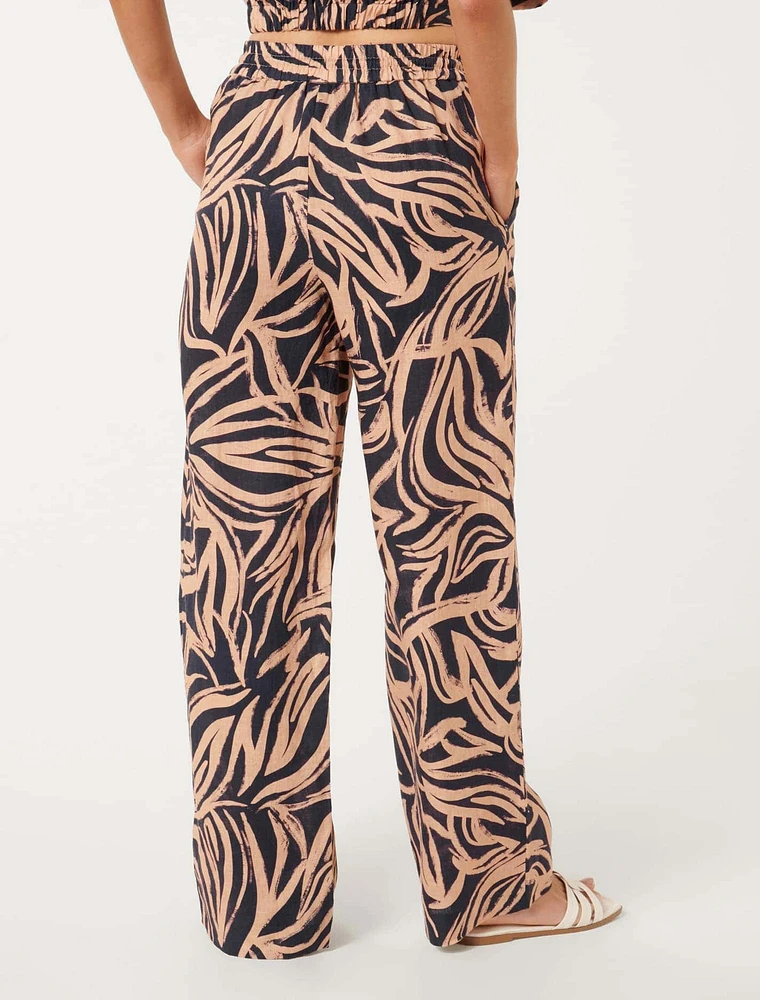 Livy Printed Linen Pants