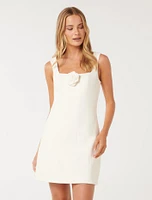 Kate Rosette Mini Dress White - 0 to 12 Women's Event Dresses
