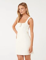 Kate Rosette Mini Dress White - 0 to 12 Women's Event Dresses