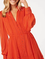 Alyssa Trim Detail Skater Dress Orange - 0 to 12 Women's Day Dresses