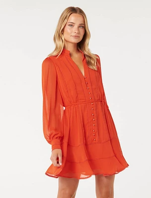 Alyssa Trim Detail Skater Dress Orange - 0 to 12 Women's Day Dresses