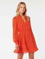 Alyssa Trim Detail Skater Dress Orange - 0 to 12 Women's Day Dresses