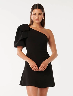 Elaine Bow Mini Dress Black - 0 to 12 Women's Event Dresses