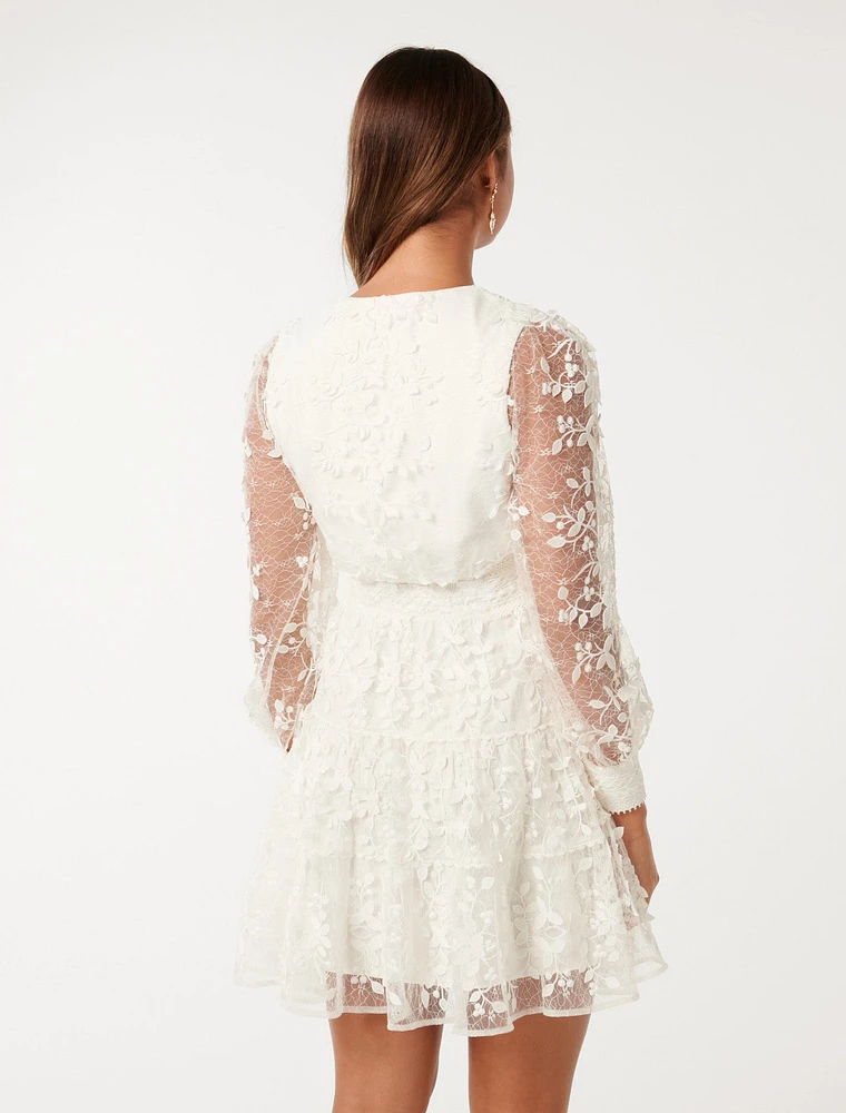 Frances Lace Mini Dress White - 0 to 12 Women's Event Dresses