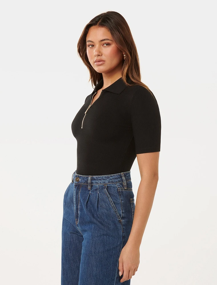 Mai Short Sleeve Zip Polo