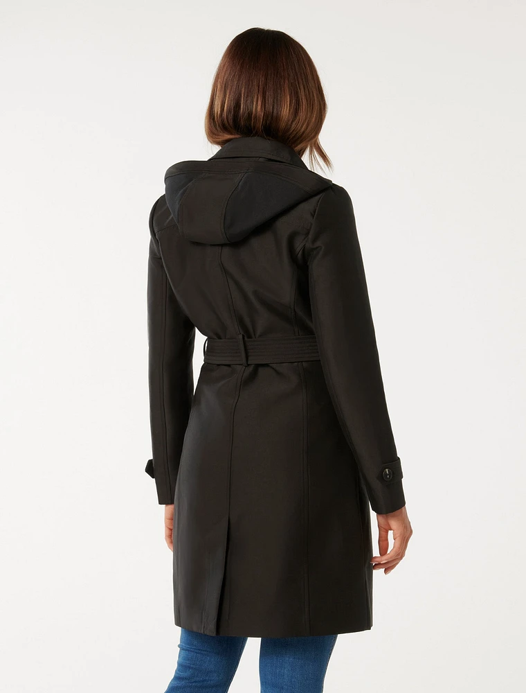 Alicia Short Hooded Trench