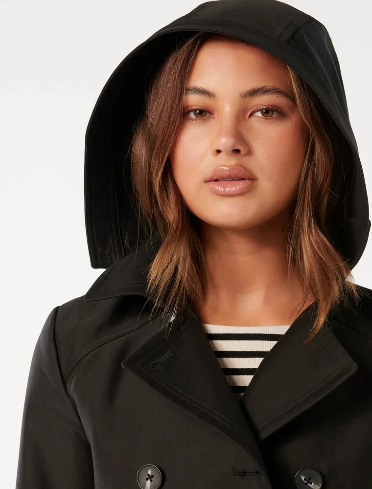 Alicia Short Hooded Trench