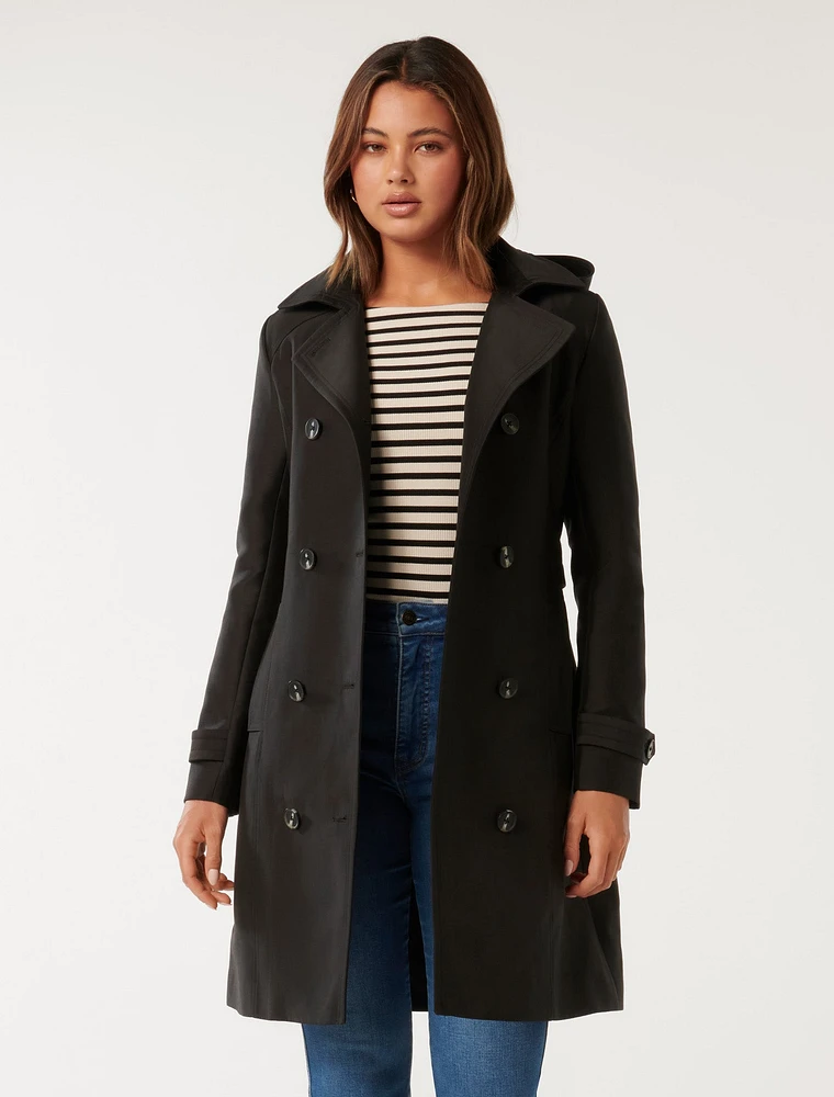 Alicia Short Hooded Trench