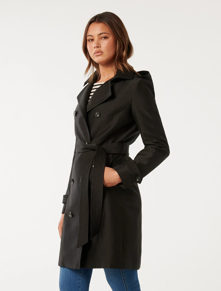 Alicia Short Hooded Trench