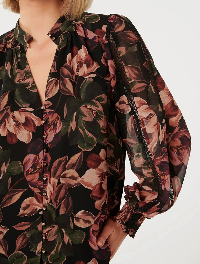 Tate Trim-Sleeve Blouse