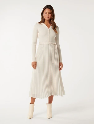 Maeve Pleated Polo Dress Cream - 0 to 12 Women's Day Dresses