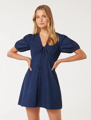 Darcie Denim Mini Dress Dark Wash - 0 to 12 Women's Day Dresses