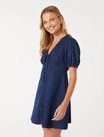 Darcie Denim Mini Dress Dark Wash - 0 to 12 Women's Day Dresses